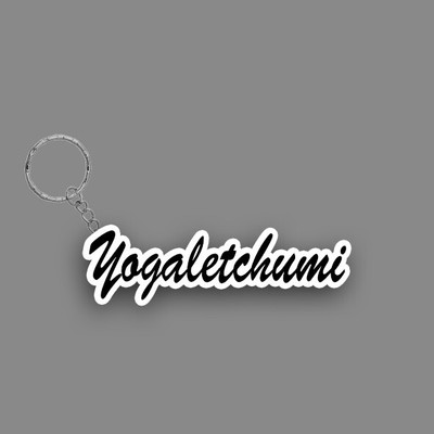 SY Gifts SYG Yogaletchumi Name Keychain White And Black Key Chain