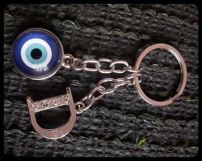 Meeko.com D Letter With Evil Eye Key Chain 03 Premium Key Chain