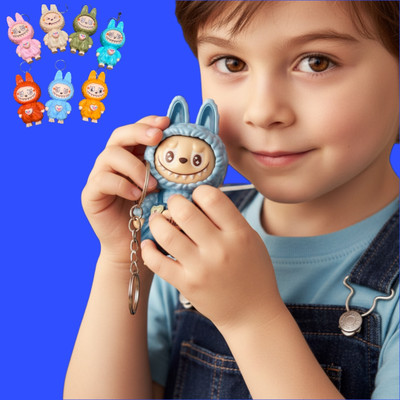 FlyTouch Cute Labubu Cartoon Character Keychain for Bags, Cars, and Key Holders Key Chain