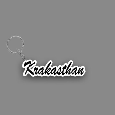SY Gifts SYG Krakasthan Name Keychain White And Black Key Chain