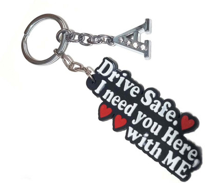 Meeko.com A letter with Drive Safe Rubber key chain Key Chain
