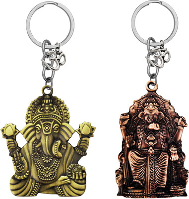 M Men Style Lord Ganesha Om Metal Key Ring – Keychain for Car, Bike & Office Skey596-610 Key Chain