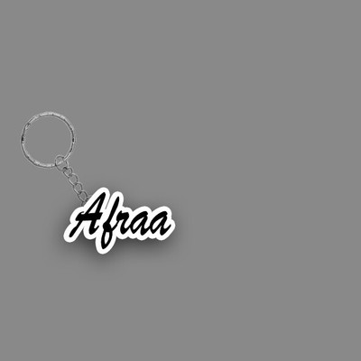 SY Gifts SYG Afraa Name Keychain White And Black Key Chain