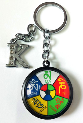 Meeko.com Keychain-Glass Ladakh With K Letter Bike Key Chain 02 Key Chain