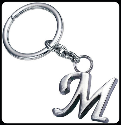 gtrp Trendy-Alphabet Letter M Metal Keychain Keyring Silver m Key Chain