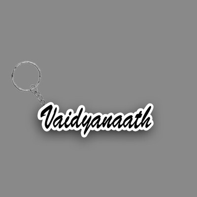 SY Gifts SYG Vaidyanaath Name Keychain White And Black Key Chain