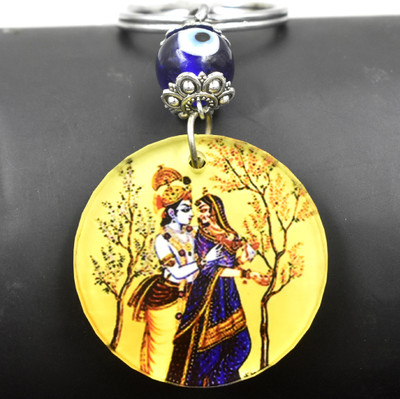 AFH Radha Krishna Garba Dance Evil Eye Gifiting Keychain for Men and Women Key Chain