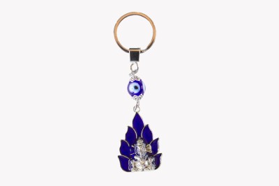 BADOWL Ganesha with Evil Eye Keychain For Bike, Car, Handbag, Good Luck and Protection Key Chain