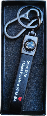 MYV Drive Safe I Need You here with me Leather Keychain Key Chain