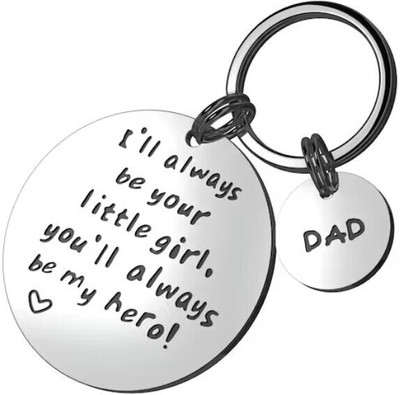Myurawells Gift For Dad Keychain, I'll Always Be Your Little Girl You Will Always Be Key Chain