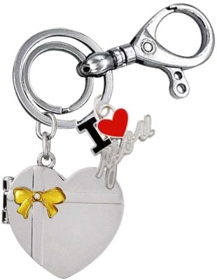 Rashi Traders Heart Shape Photo Frame i Love you Locking, Car Bike Home Key Chain Key Chain