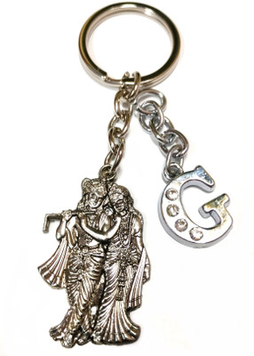 Meeko.com Radha Krishna with G Letter Key Chain 01k Key Chain