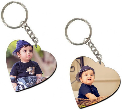 THE HATKE STORE Premium Custom Kids Photo Keychain Heart Shape For Birthday Love P2 Key Chain