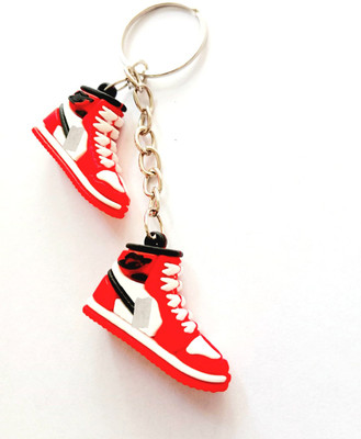Made InHand New Trending 3D Cute Sneakers/Shoe Design Keychain with Loop and Hook | Red | Key Chain