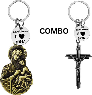 M Men Style Lord Jesus Keychain Combo– Sacred Heart Religious Keyring Set SkeyCom639-670 Key Chain