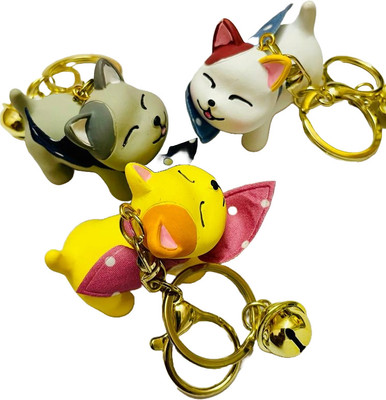 GKM CAT Pushy cute with skarf on neck premium quality combo set keychain Key Chain