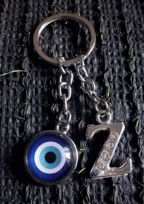 Meeko.com Z Letter With Evil Eye Key Chain 1z Key Chain