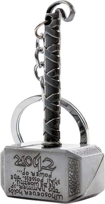 TheShinyPicks Thor Metal Hammer Silver Keychain Thor Mjölnir Key Chain