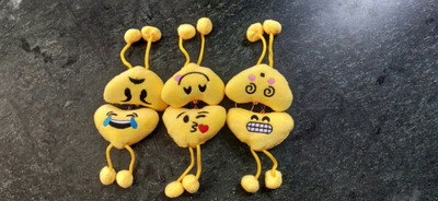 ShopTop Funny Heart Smiley Emoji with leg Pack of 6 Keychain Key Chain