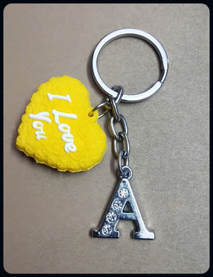 Meeko.com Heart With A Letter Bike Key Chain-A Key Chain