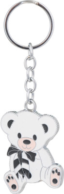twilight shine Metal White Teddy Keychain for car and bikes & gifts Key Chain