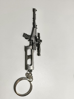 Arka Metal Pubg Silver Gun Key Chain Key Chain