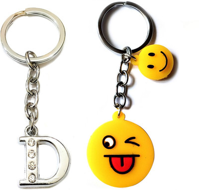 Meeko.com Keychain-alphabet D & smiley 0.003 Key Chain