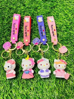 GKM Attractive Hello Kitty combo four pcs premium quality keychain for men/woman Key Chain
