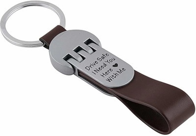 gtrp keychain-Drive Safe I Need You Here with Me Brown Colored Key Chain