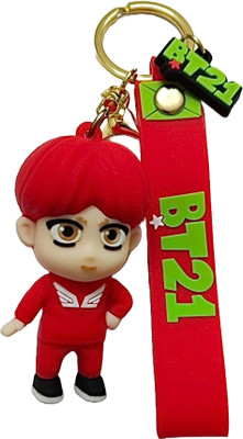GKM BTS Jungkook JK 3D silicone rubber keychain with amazing strap Key Chain