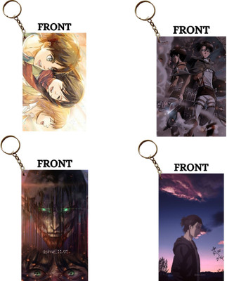 Hariyaali Enterprises LLP Attack On Titan EREN CHANGE OF FEELINGS Unique Style 4 pcs Combo Key Chain