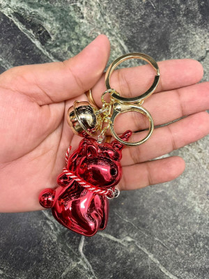 gtrp Cute Acrylic Unicorn Keychain With Bell (Red) Key Chain