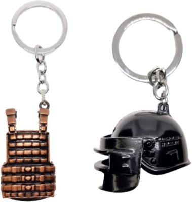 BIPS ENTERPRISES Pubg Armour & Helmet 3D Combo Keychain Key Ring Metal Keychain for Bike ,Boys Key Chain