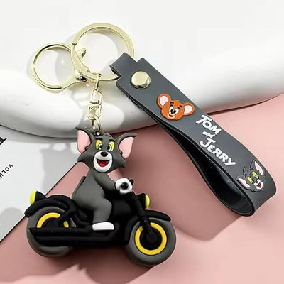 ABS TRADERS Jerry Cute Silicone 3D Key Chain with Strap Charm & Metal Hook (1Pcs) Key Chain