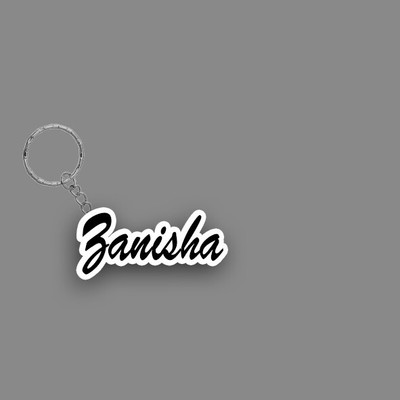 SY Gifts SYG Zanisha Name Keychain White And Black Key Chain
