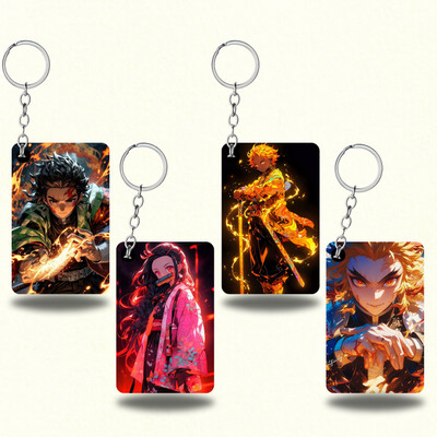 XENOTECH Premium (Pack of 4) Demon Slayer Printed Keychain For Bike,Scooty,Car Key Chain Key Chain