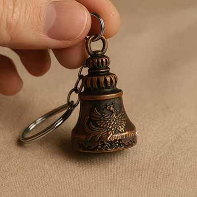 GT Gala Time New Launch Copper Ghanti Guardian Bell for Biker Boys Gifting Protective charm Key Chain