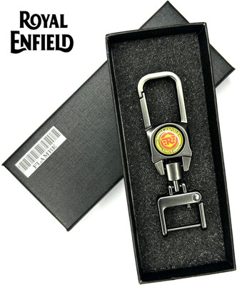 SHAHE New Royal enfield Since 1901 Logo Bike Black Premium Metal Keychain Key Chain