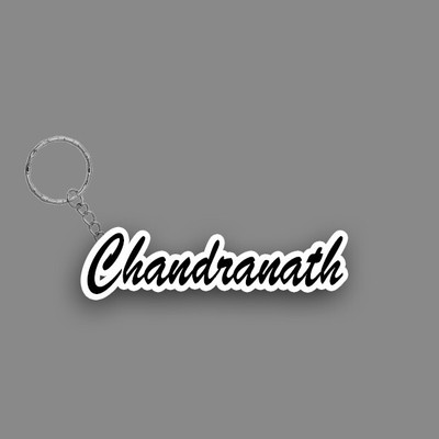 SY Gifts SYG Chandranath Name Keychain White And Black Key Chain