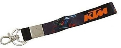 Meeko.com Orange Fabric KTM Small Id Tag Hook Locking Keyring, Keychain Pack of 1 Key Chain