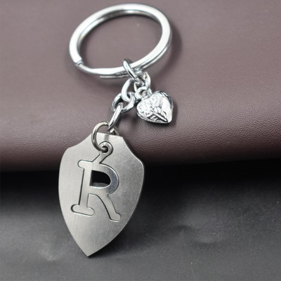 AFH Alphabet Initial Letter R Feng Shui Love Heart symbol Charm Keychain for Luck Key Chain