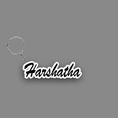 SY Gifts SYG Harshatha Name Keychain White And Black Key Chain