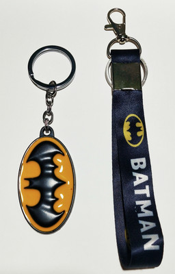 ShopTop Metal Batman logo and small tag for unisex Key Chain