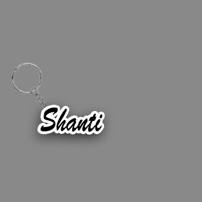 SY Gifts SYG Shanti Name Keychain White And Black Key Chain