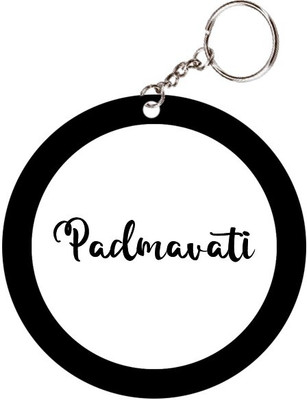 SY Gifts Padmavati Name Black Keychain Key Chain