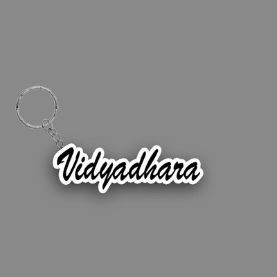 SY Gifts SYG Vidyadhara Name Keychain White And Black Key Chain
