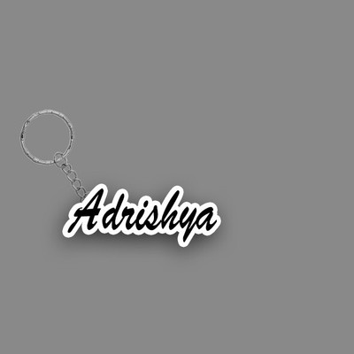 SY Gifts SYG Adrishya Name Keychain White And Black Key Chain
