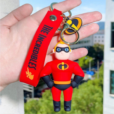 Mubco The Incredibles Bob Parr 3D Keychain | Strap Charm & Hook | PVC Cartoon Model Key Chain