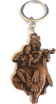 MISMIL Two Sided Radha Krishna Keychains for Car Bike Men Women Keyring copper Key Chain