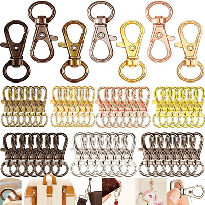 DIY Crafts 5 Pcs, 20mm Chrome Silver Flat Metal Split Keychain Ring and Connector Key Chain